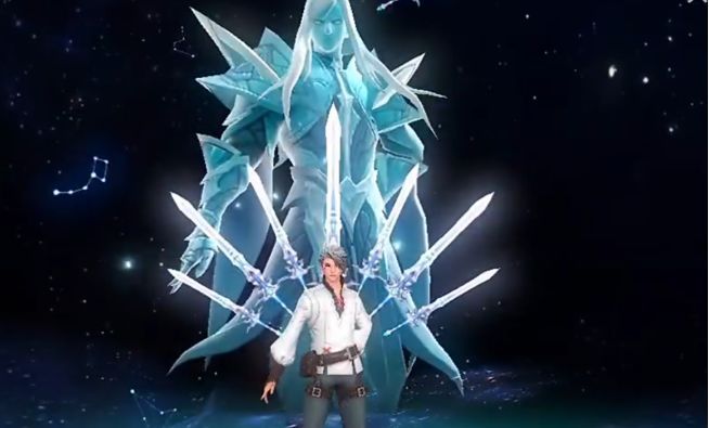 觉醒后的七杀剑魂师背负多把悬浮巨剑，剑影重重，气势逼人