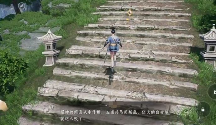 夜晚城池全景截图，灯火通明，NPC行走其间，氛围感十足