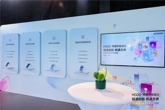 荣耀小游戏多场景分发示意图，清晰展示从桌面到系统功能的无缝接入路径