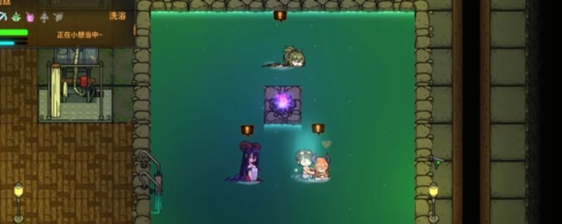 《地心归途》中五位魔物娘角色立绘展示，每位角色头顶都显示着爱心图标，氛围温馨治愈