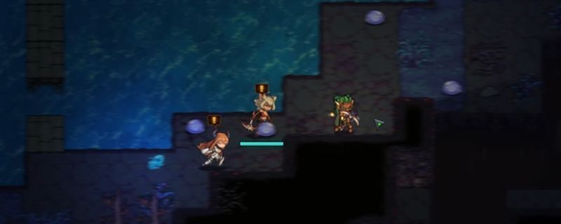 地心归途游戏界面展示火地板区域，角色站在火焰之上，血条正在快速下降