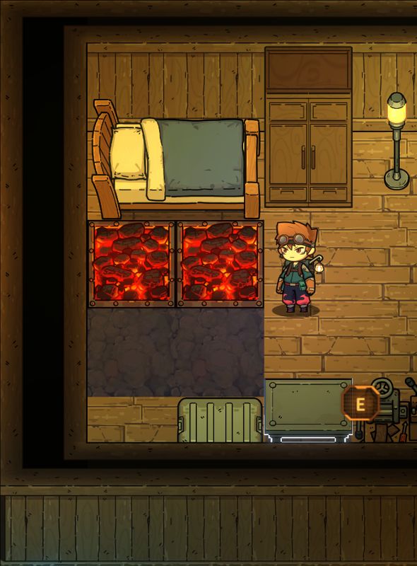 玩家自制刷成就示意图，标注了火地板、床的位置以及角色移动路径