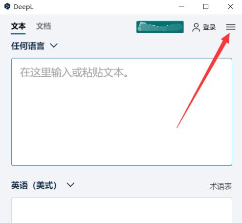 DeepL界面右上角三个点图标被鼠标悬停高亮显示