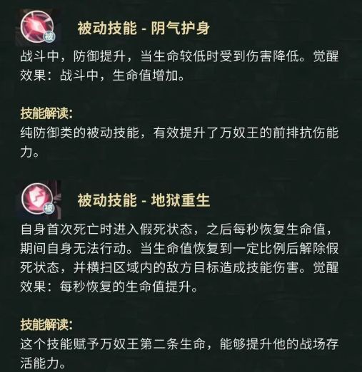 战斗场景截图，万奴王站在队伍最前方承受敌人攻击，血条稳定未见大幅下降