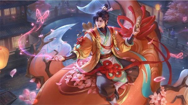 王者荣耀庄周锦麟游梦技能特效演示，技能释放时泛起粼粼波光与淡紫色梦境粒子