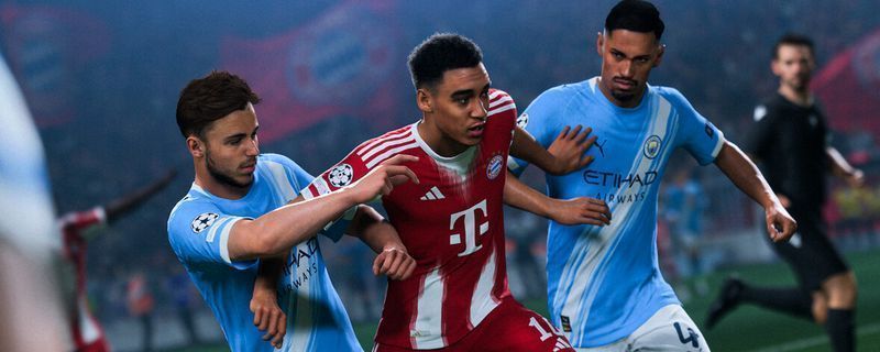 EA SPORTS FC 26游戏实机画面截图，球场灯光逼真，球员动作流畅自然