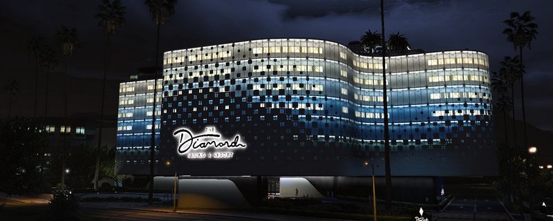 GTAOL中天基炮锁定目标瞬间发射激光打击敌方载具的震撼画面，地面爆炸特效炫目