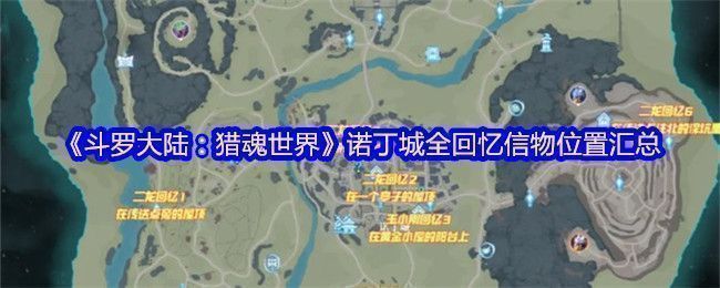 诺丁城回忆信物分布图，标注清晰的12个点位分布在城市各角落
