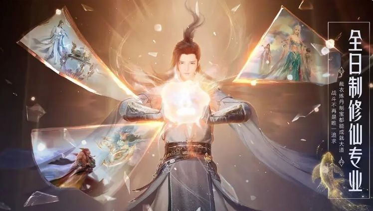 鬼王角色战斗画面，手持巨斧劈砍敌人，周围气浪翻涌特效炫酷