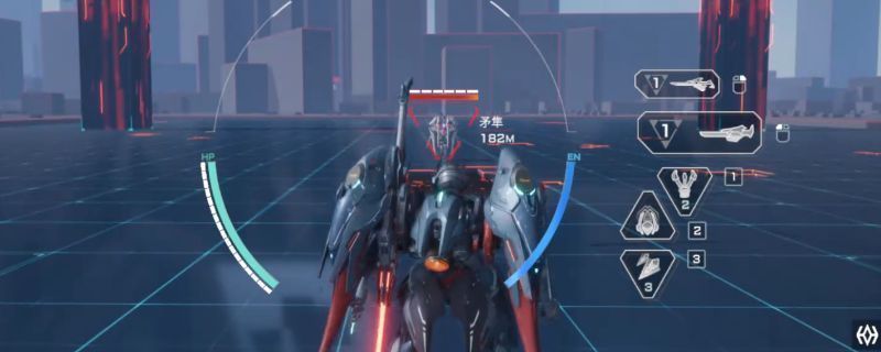 飞景机甲在战斗中使用近战武器突进，周身闪烁蓝光，展现出高速移动与攻击的动态画面