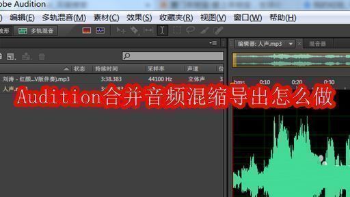 Adobe Audition主界面展示，多个音频文件排列整齐，软件界面专业简洁