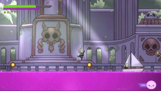 魔骨在游戏界面中回头直视屏幕，文字气泡显示‘我知道你在控制我，但你能阻止我吗？’