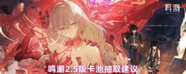 鸣潮2.5版本卡池宣传图，四位角色弗洛洛、坎特蕾拉、洛可可、布兰特并列展示，背景为声骸能量流动特效