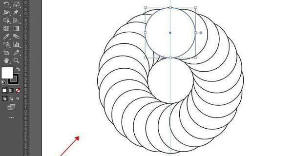 最终完成的套环图形效果，多个圆形围绕中心均匀排列形成闭环