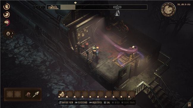 游戏内建造界面截图，显示多个可扩展车厢模块，包括武器平台、炼金台和居住舱