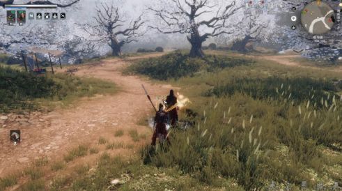 玩家自建门派初期场景，山门初立，弟子列队，展现门派初创风貌