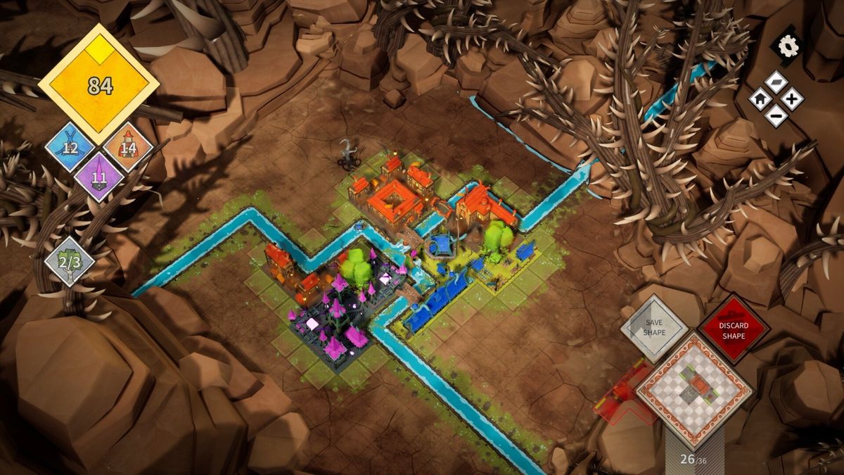 修复后的古迹焕然一新，周围新增步道与照明，游客模型在附近游览，体现重建成果