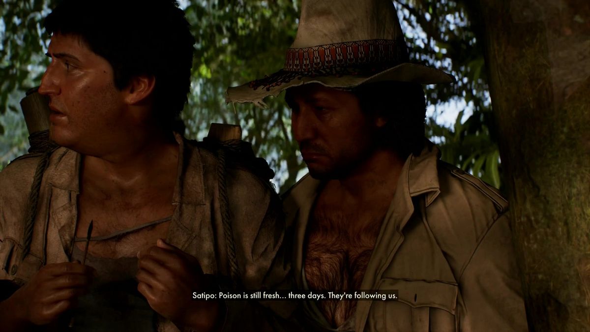 战斗场景中琼斯使用鞭子缠住敌人武器，动作流畅且富有张力