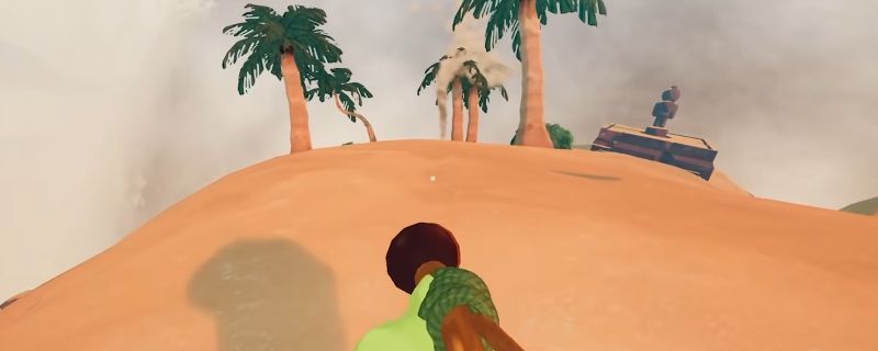 《PEAK》游戏中骷髅怪正在攻击玩家的紧张场景，角色处于狭窄地形中，怪物挥舞武器逼近