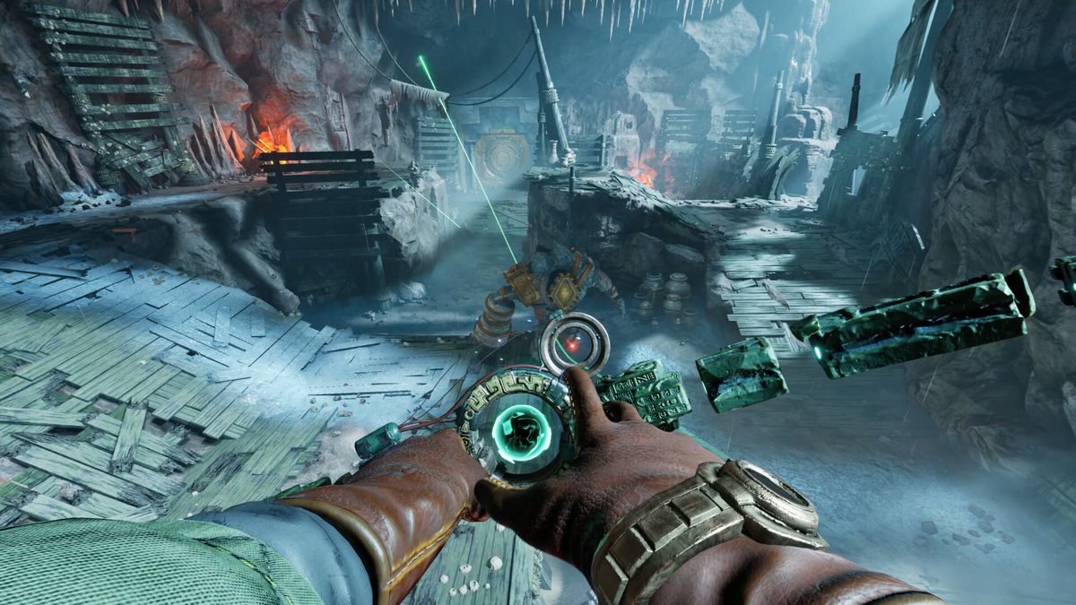 游戏标题LOGO展示，‘Abyssus’字母由珊瑚与金属融合构成，背景为幽蓝深渊与远古巨门