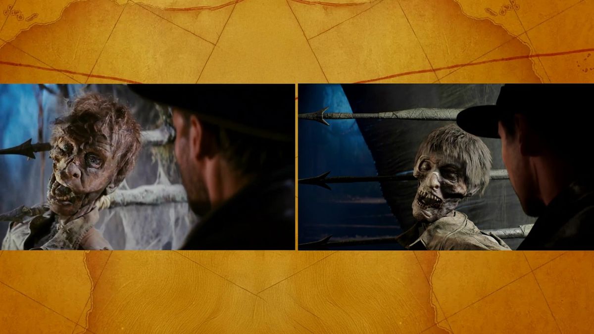 古庙内部结构还原电影设定，通道交错复杂