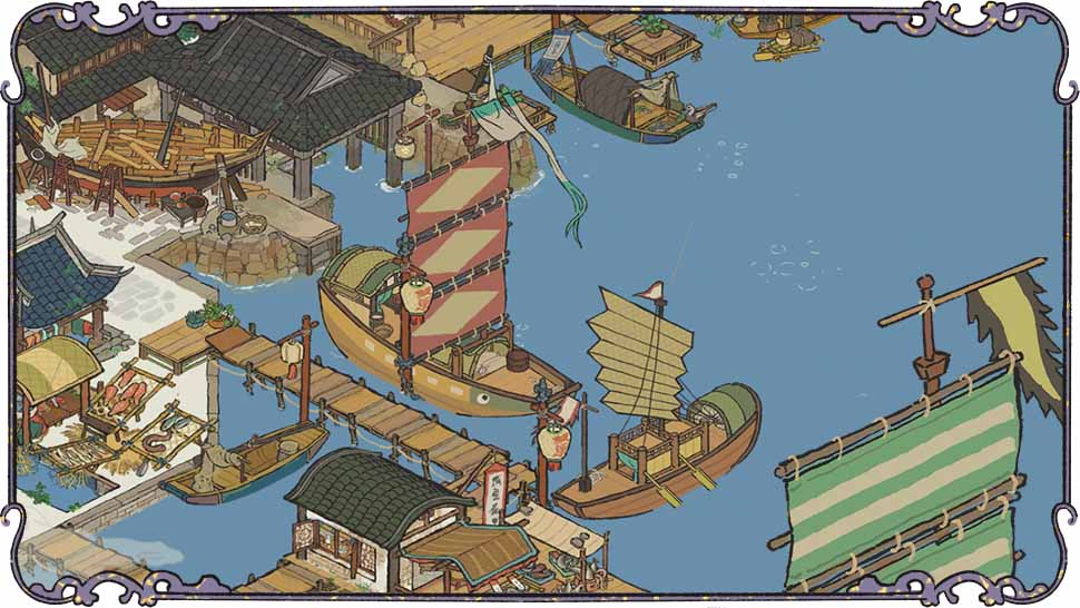 宁波居民在岸边晾晒鱼干，孩童嬉戏于栈桥之间，展现浓郁的滨海生活气息