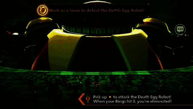 角色皮肤展示图，索尼克身穿节日主题服装，手持礼物盒道具，背景为飘雪的圣诞小镇