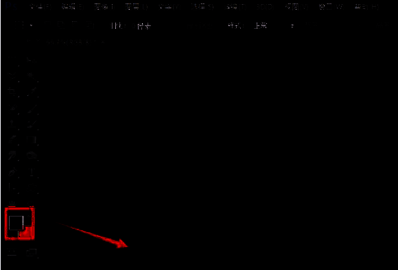 Photoshop界面中已创建新画布，背景填充为深灰色，界面清晰显示图层面板和工具栏