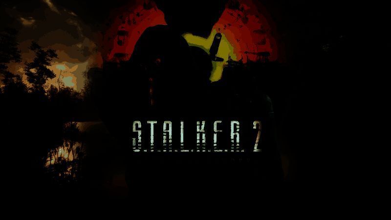 《潜行者2：切尔诺贝利之心》游戏实机画面，昏暗的废墟环境中角色手持武器谨慎前行，周围弥漫着辐射雾气