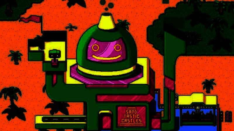 游戏内夜晚的城市景观，灯光璀璨，未来感十足的建筑与海滨风光交相辉映