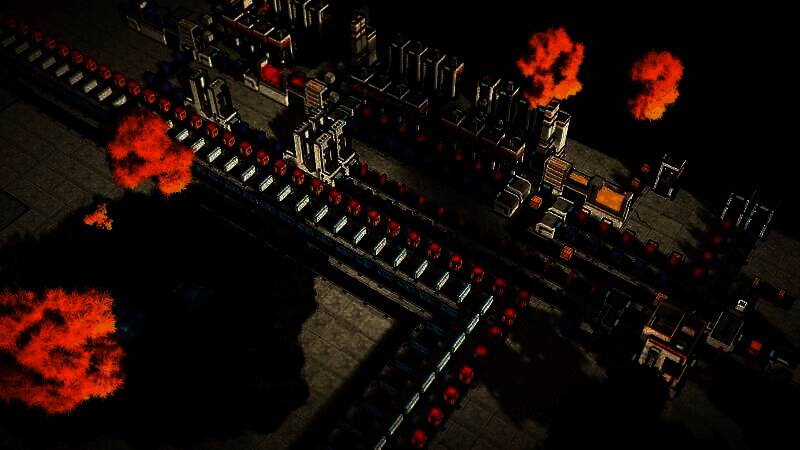 夜晚视角下的完工建筑群，灯光从模块缝隙中透出，形成梦幻的城市天际线