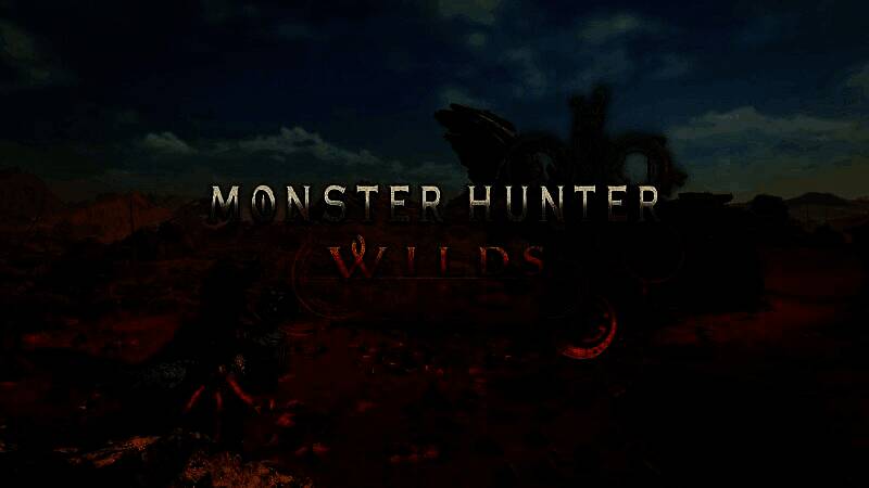 卡普空大阪总部媒体活动场景，现场玩家正在试玩《怪物猎人：荒野》，大屏幕上显示激烈的狩猎战斗画面