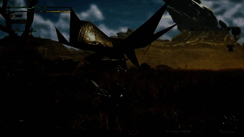 游戏中一只低多边形风格的怪物模型，线条粗犷，面数极低，呈现出类似早期3D游戏的复古视觉效果