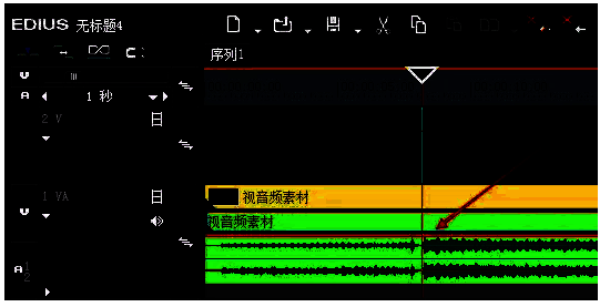 音频轨道上显示橙色滤镜条，信息面板中低通滤波参数可编辑