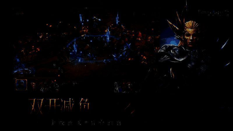 游戏界面展示双线战斗功能，左侧为主战场，右侧为后台挂机资源获取进度条