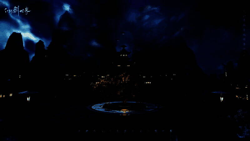 NPC与玩家对话场景，AI角色表情生动，背景为动态光影下的古风市集