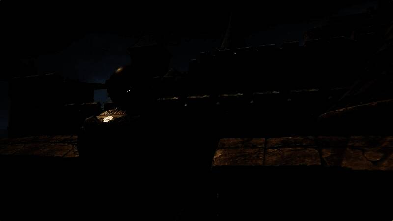 角色在森林中潜行，背负狙击枪，准备伏击巡逻的骑士队伍