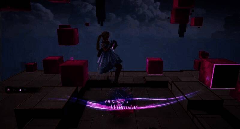 《无限暖暖》游戏主界面展示，角色身穿华丽裙装站在梦幻花园中，周围花瓣飘舞，光影柔和