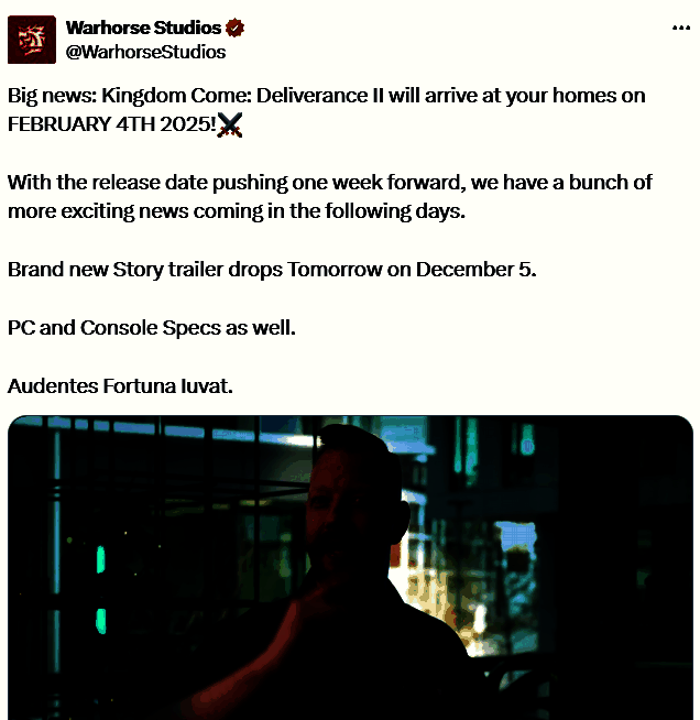 《天国：拯救2》游戏内实机画面截图，展示城镇街道细节，NPC互动丰富，建筑风格高度还原15世纪波西米亚