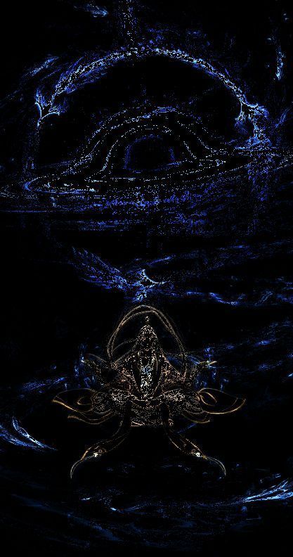 水系修炼室中灵力化为升腾水流形成漩涡，水雾缭绕，光影柔和，营造出宁静润泽的氛围