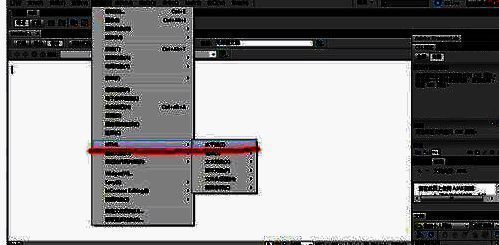Dreamweaver中HTML子菜单展开，水平线选项被高亮显示的操作界面截图
