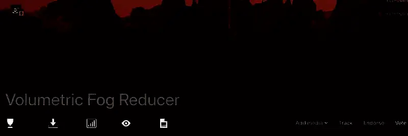 对比图展示开启与关闭体积雾的效果差异，开启后场景更加通透，远处敌人清晰可见