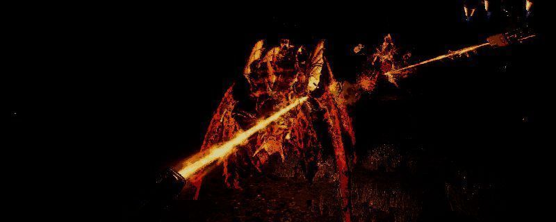 《绝地潜兵2》中玩家正在对抗巨大的掠食种怪物，周围布满毒气地雷爆炸特效，角色手持爆裂铳进行输出