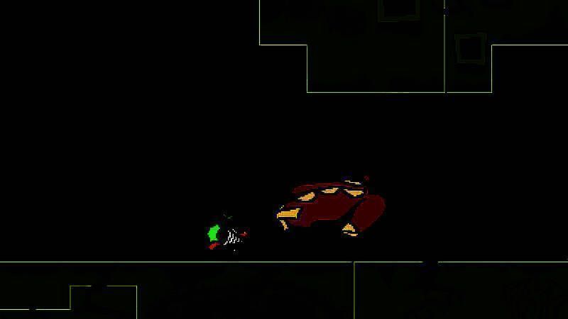 游戏中爆炸场景特写，角色跳跃躲避崩塌建筑，火花四溅，风格类似老式漫画分镜