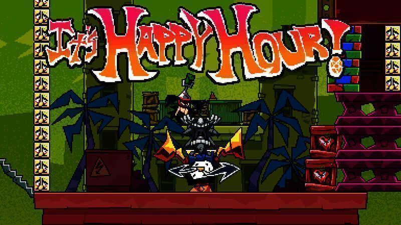 Boss战场景，巨大恶魔占据整个屏幕，角色在下方跳跃闪避攻击