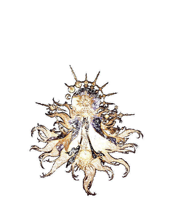 天照待机动作GIF，轻抚光轮，身后浮现神域投影