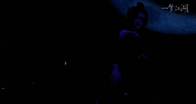 女性角色身着墨蓝色流光长裙，袖口饰有星环，腰间金饰呈月相变化，周身星光闪烁，仙气十足