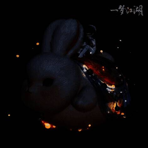 玩家骑乘‘兔飞猛进’坐骑，玉兔四蹄腾空，身后星光拖尾，仙气飘飘