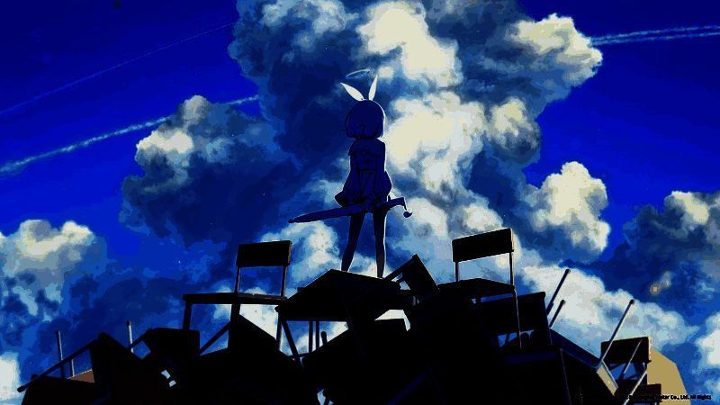 《蔚蓝档案》游戏LOGO，蓝白配色，字体清新科技感十足