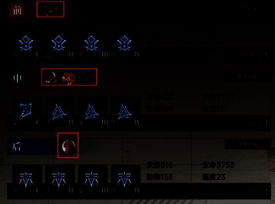 魂器属性加成示意图，红框标注不同排位角色获得对应增益